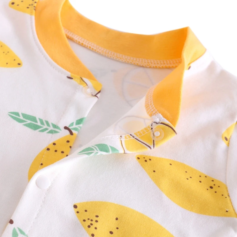 

Spring Autumn Infant Baby Boys Girls Casual Print Long Sleeve Romper 4 Colors Cotton Comfortable Lemon Nut Leaf Pattern Outfits