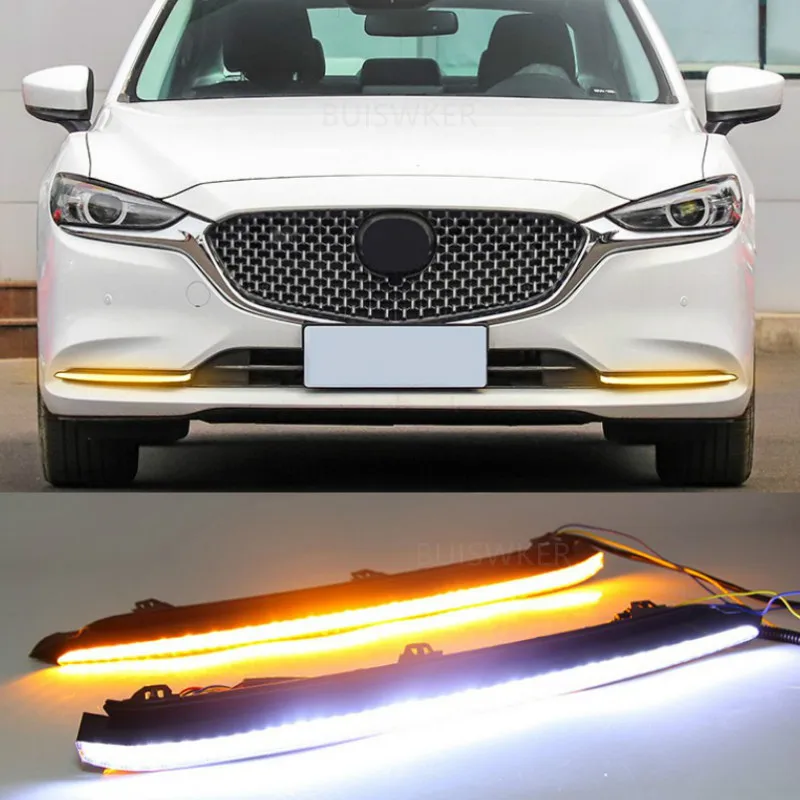 1 пара автомобильный DRL светодиодный светильник дневного света с желтым сигналом