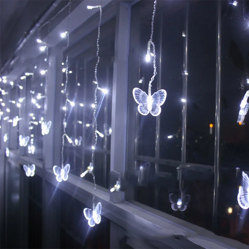 

3.5m 110V Butterfly LED STRING Strip Festival Holiday Curtain LIGHTS CHRISTMAS WEDDING Lamps Home Decor Christmas Decor