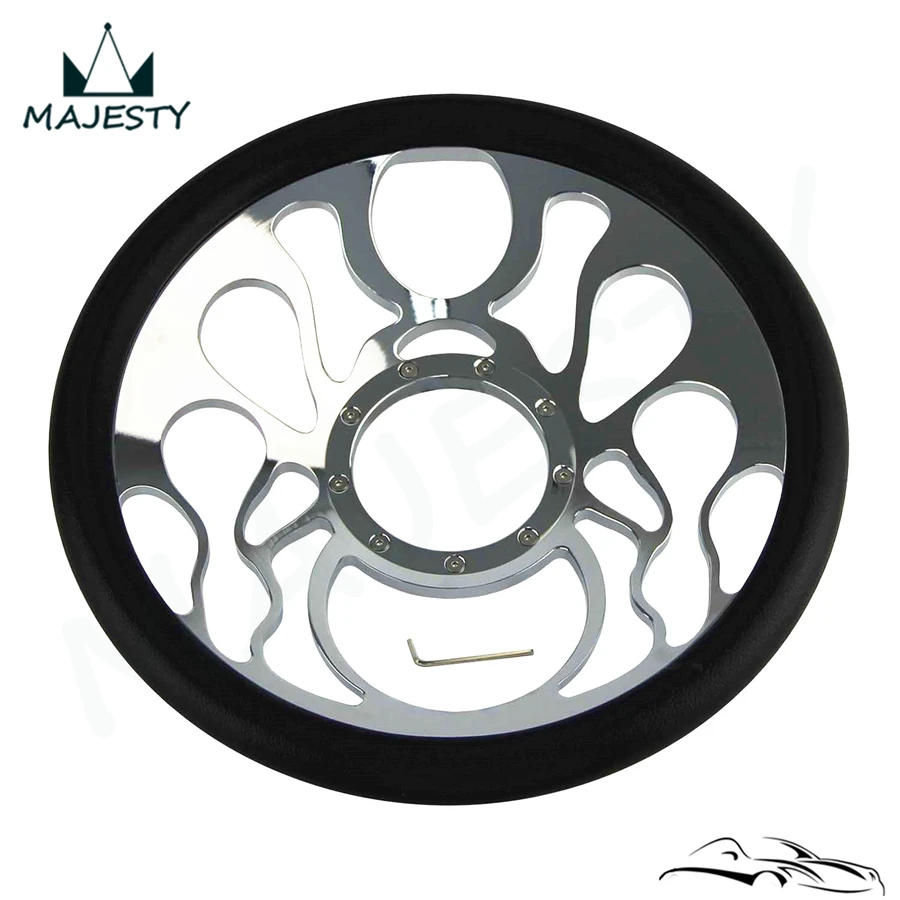 Кожаная заготовка для рулевого колеса хром алюминиевое покрытие G M CHEVY 9 болтов 14