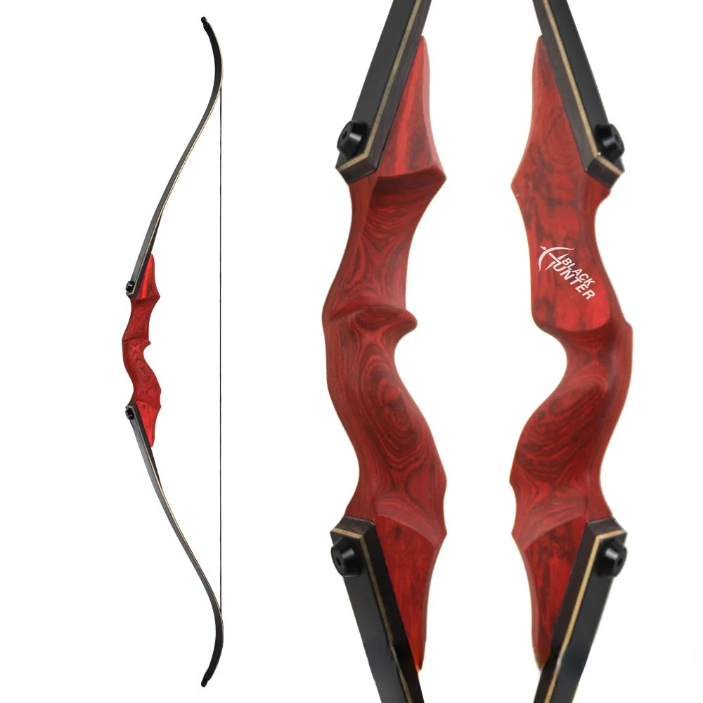 

Black Hunter Red Lingyun Recurve Bow and Arrow Split American Bow Hunting Adult Outdoor Archery Equipment Wooden Bow