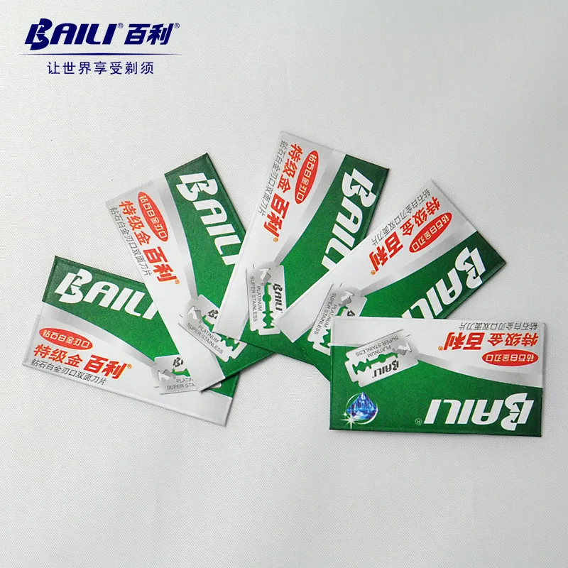 BAILI 20 шт. Безопасные лезвия для бритья супер острые Платиновые из нержавеющей