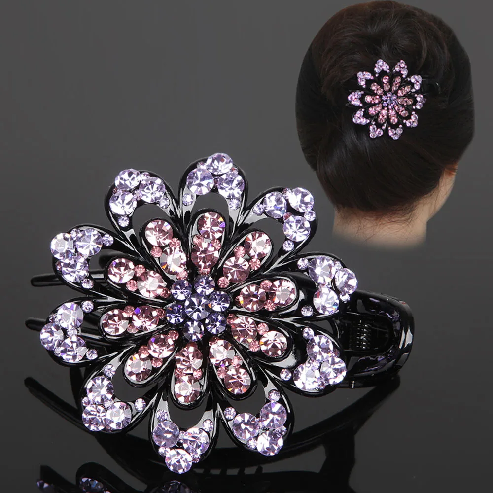 Женские Модные хрустальные стразы заколки для волос разные цвета зажимы