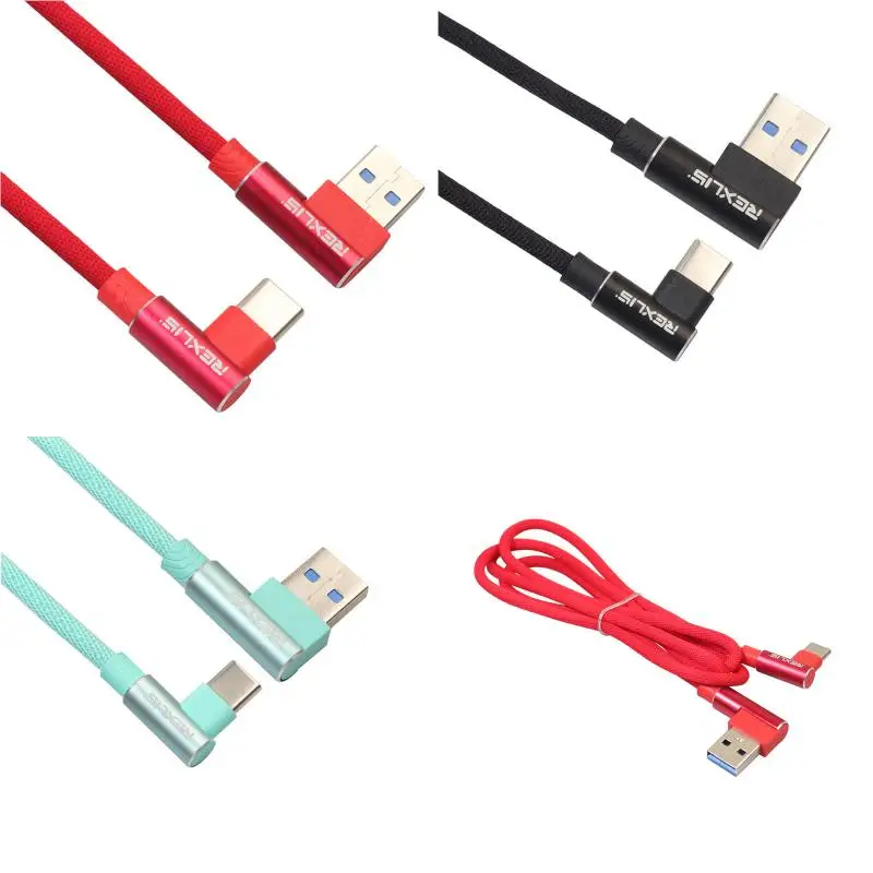 1 м двойной локоть 90 градусов Type C USB кабель для быстрой зарядки Соединительный