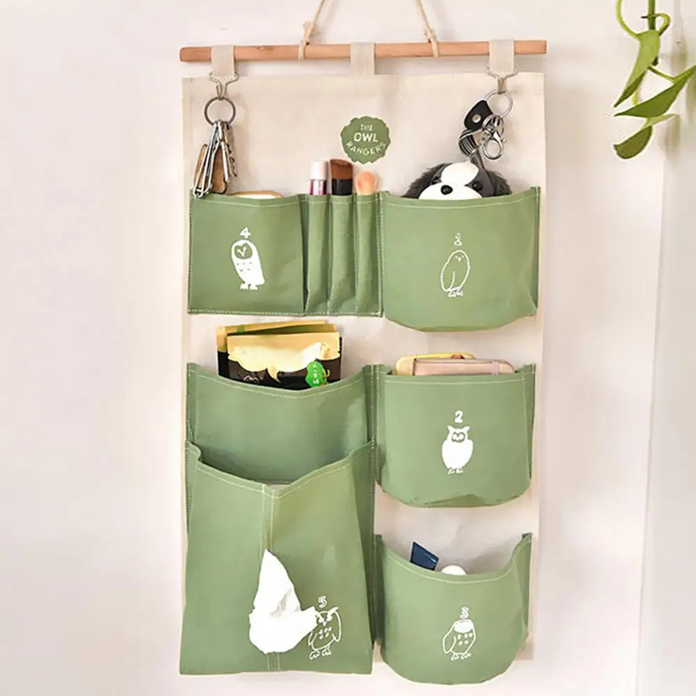 

Cute Owl Door Wardrobe Wall Hanging Multi-Pocket Storage Bag Container Organizer Home Storage Bags