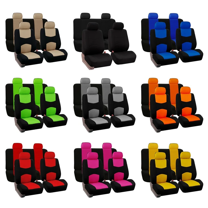 

2021 Set Flat Cloth Car Seat Cover Suitable For Most Cars, Trucks, SUV Car Universal Seat Cover 9-piece Set 9 Colors