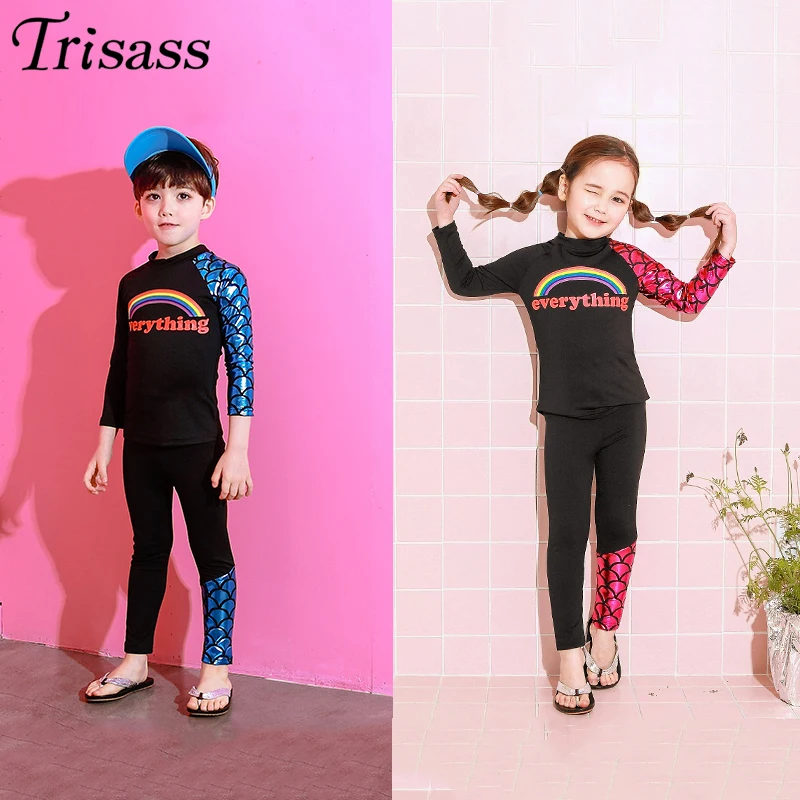 Новое поступление 2021 детский купальник Trisass для мальчиков и девочек из двух