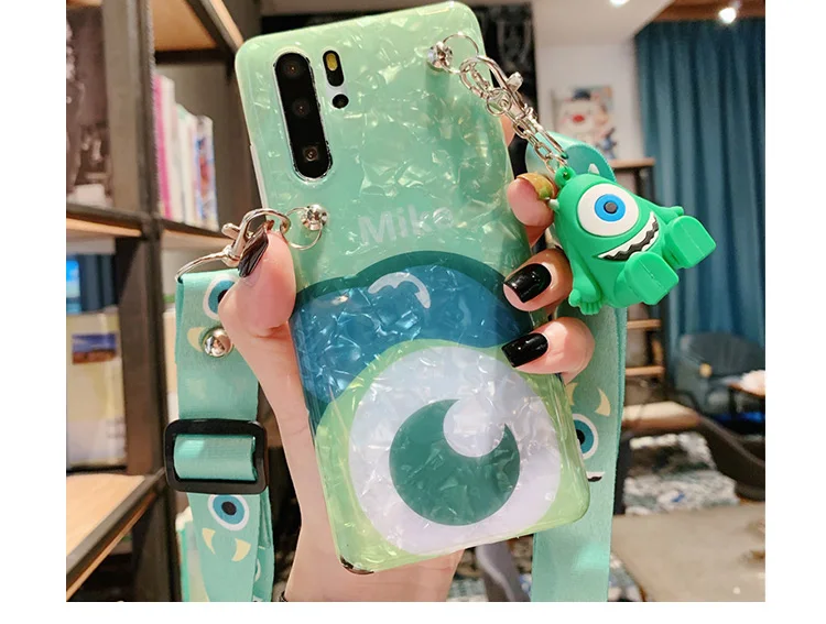 Чехол Sam S10 Coach style Monsters, милый мягкий чехол Sullivan для samsung S10 S9 S8 plus note8 note9, чехол+ игрушка+ длинный ремень