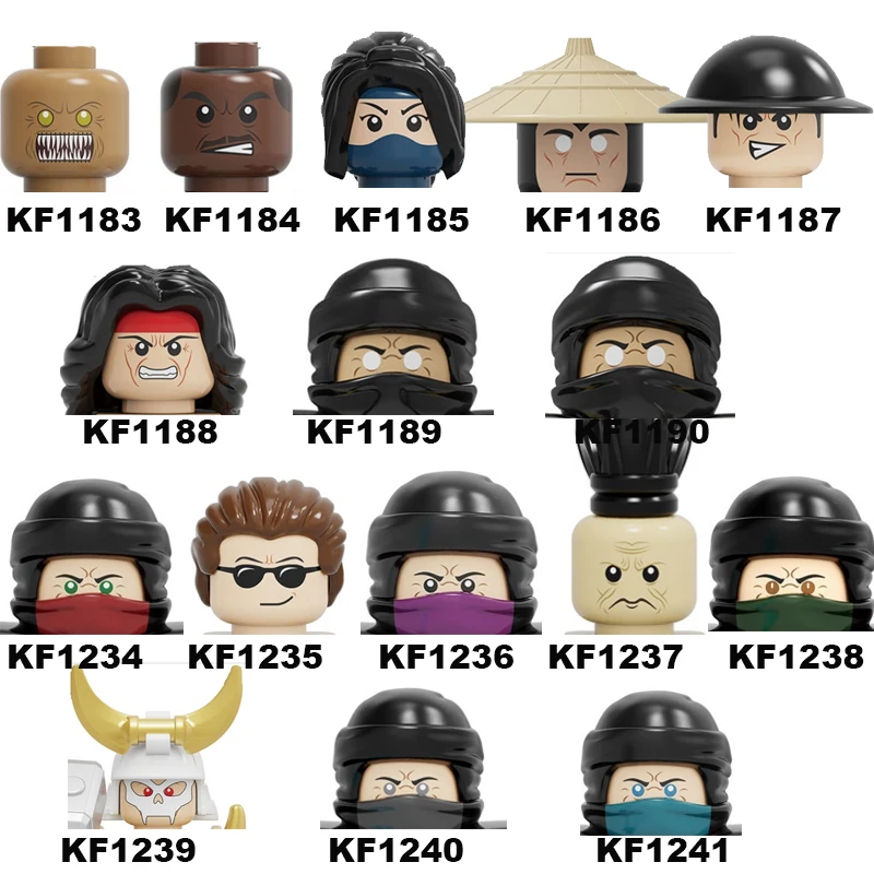 

2021 X0306 Mortal Kombat Building Blocks Kitana Scorpion Sub-Zero Goro Johnny Cage Shao Kahn Model Toys For Children KF6102