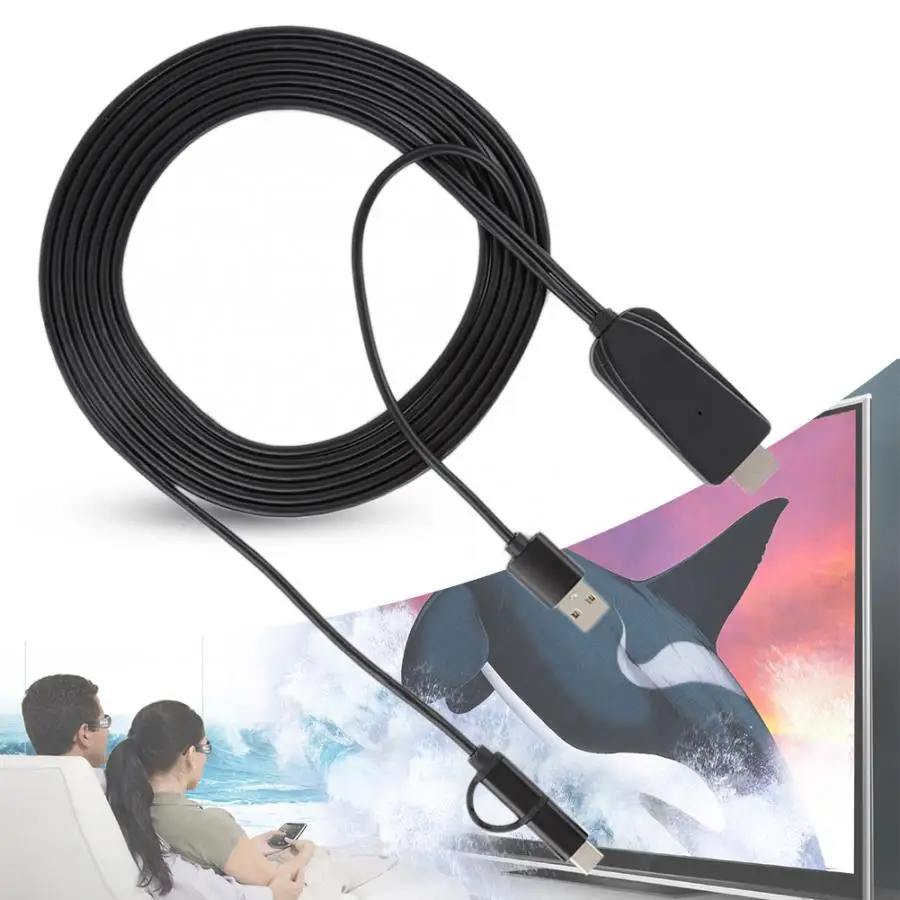 Micro usb type-C 2 в 1 к HDMI ABS алюминиевый сплав видео Конверсионный кабель адаптер же