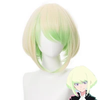 anime promare mad burnish lio fotia 35cm gradient short straight heat resistant synthetic hair anime cosplay wig wig cap