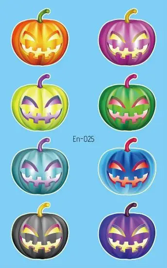 2019 Татуировка Хэллоуин стикер дети мультфильм странная Тыква элемент Ночной