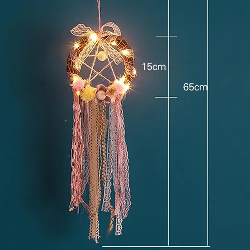

Dream Catcher LED Stars String Lights Novel Dreamcatcher Feathers Wall Hanging Decor DreamCatcher Girl Room Decoration
