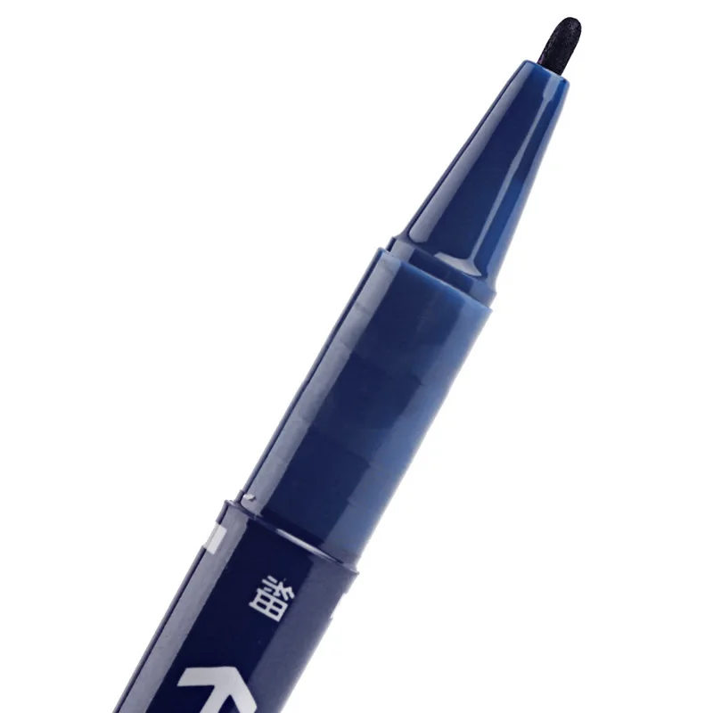 High quality Double Writing Waterproof permanent dual tip 0.5/1.0 mm Nib blue Art Marker Pens Student school office stationery | Канцтовары