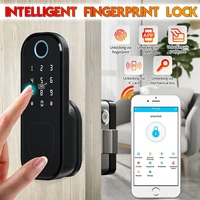 smart wifi fingerprint rim lock durable card digital code level c cylinder electronic door lock for home security mortise lock