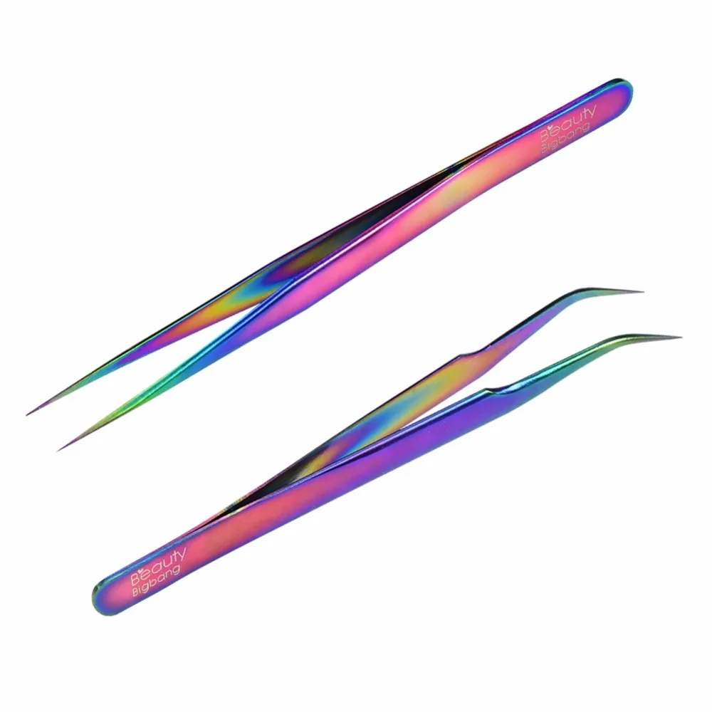 BeautyBigBang Радужный пинцет для ногтей, инструмент для маникюра, инструмент для дизайна ногтей, аксессуары для ремонта, инструменты для наращивания ресниц