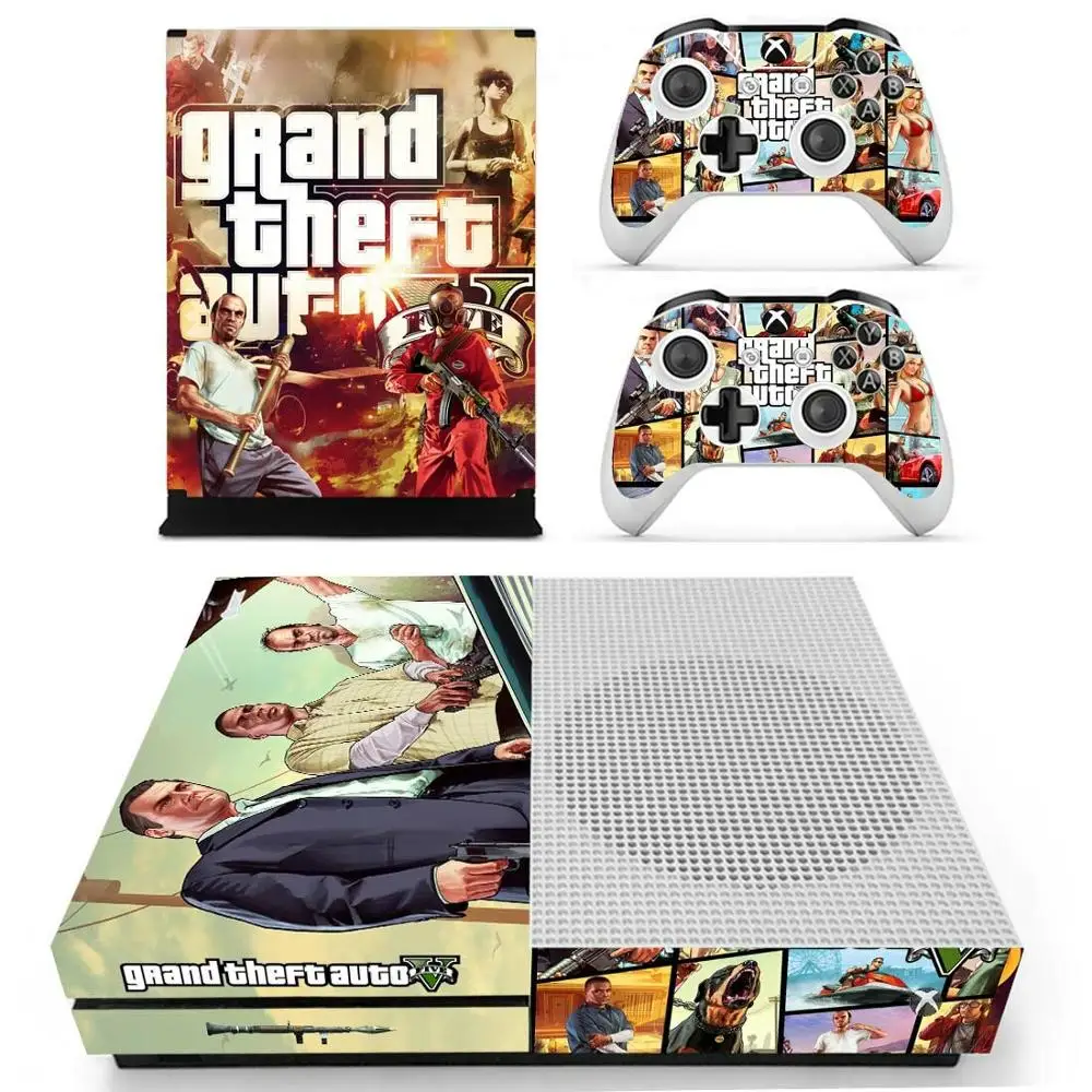 Наклейка на кожу Grand Theft Auto V GTA 5 наклейка для консоли Xbox One S и контроллеров Slim