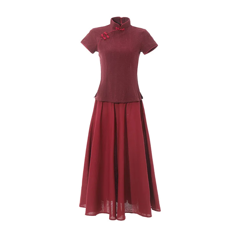 Винтажное женское платье большого размера 3XL из хлопка и льна Qipao, длинное летнее Новое китайское платье Cheongsam, Повседневное платье в китайском стиле Vestidos