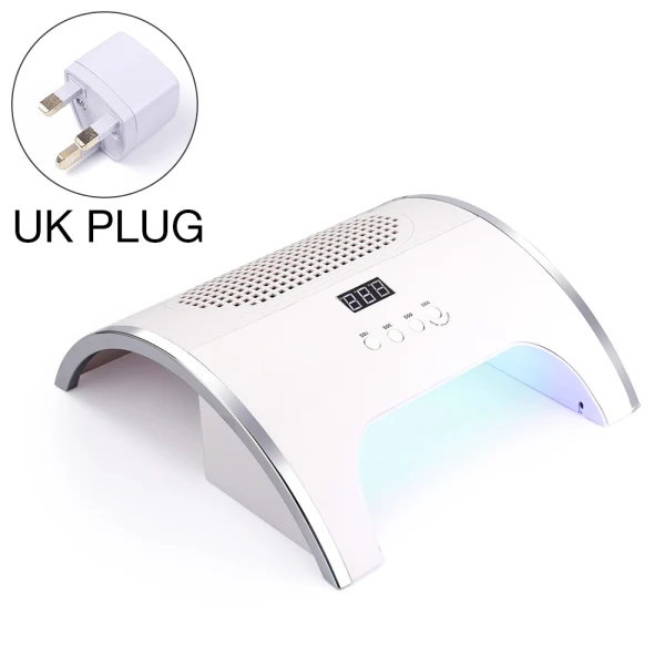UK Plug 2 в 1 80 Вт лампа для ногтей пылесборник для ногтей маникюр с 2 мощными вентиляторами Сушилка для ногтей пылесос маникюр Дизайн ногтей салонные инструменты - Цвет: UK Plug