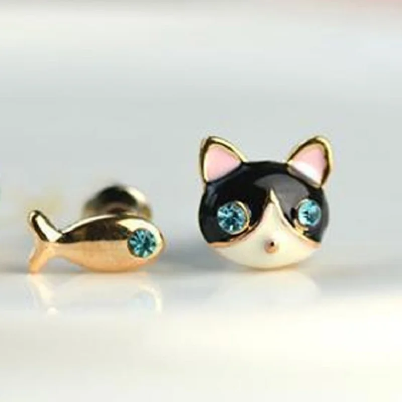 2019 распродажа специальное предложение бриллиантовые серьги в виде кошки из