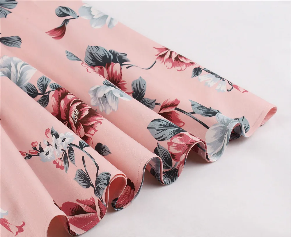 Женское модное милое платье большого размера винтажное с цветочным принтом