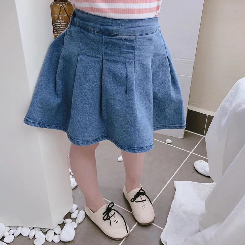Джинсовая юбка для девочек летняя 2021 модная Милая Детская одежда джинсовая