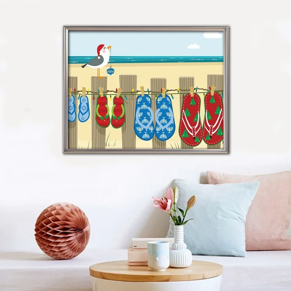 EverShine Diamond Embroidery Scenery Picture Of Rhinestones Painting Slippers Cross Stitch Mosaic Wall Decor | Дом и сад