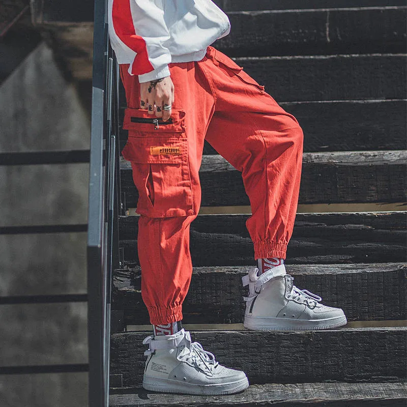 5XL перевозки грузов с буквенным принтом штаны в стиле хип хоп черные брюки