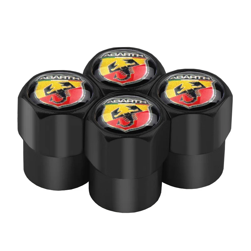 

4Pcs/Set Aluminum Car Styling Wheel Tire Valve Caps Air Valve Cases For Fiat 500 1100 Abarth Palio Stilo Bravo Tyre Accessories