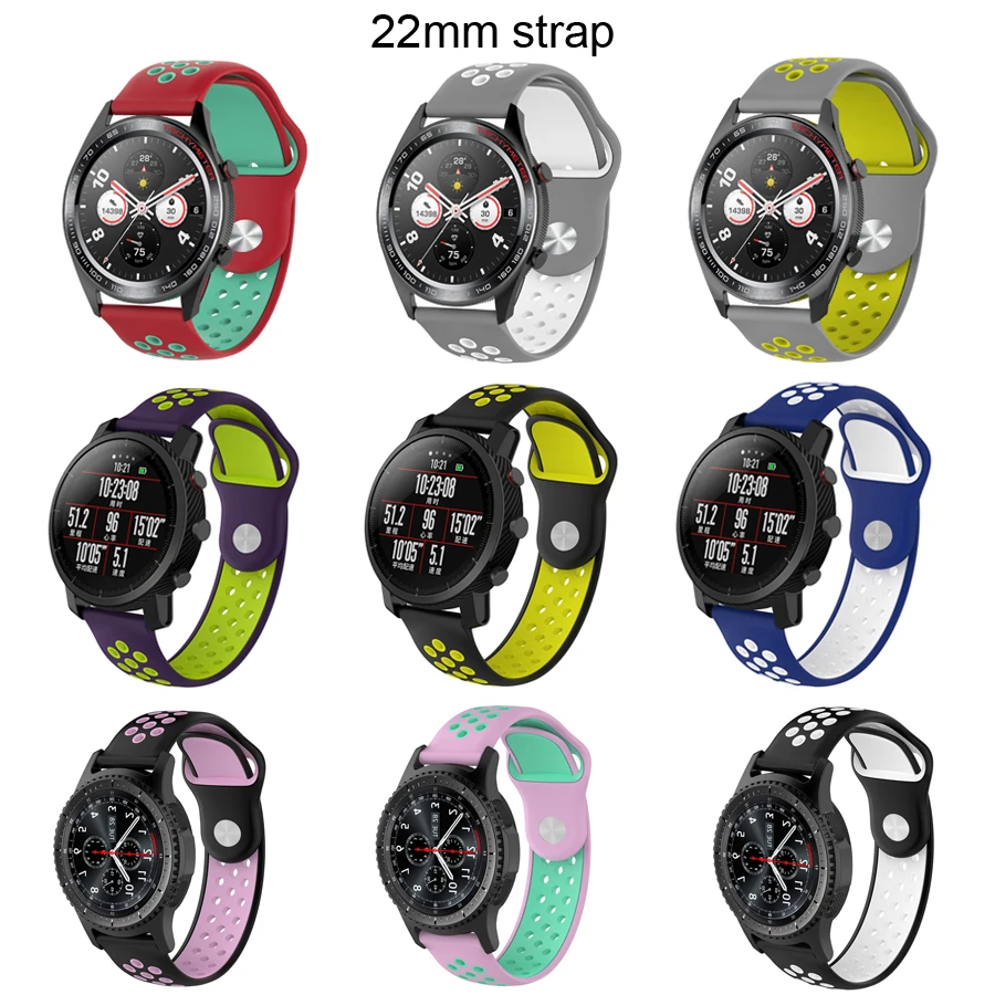 20 мм 22 мм ремешок для huawei GT Honor Magic samsung gear S2 S3 42 46 Active Amazfit GTR ремешок для часов Силиконовый Смарт-часы