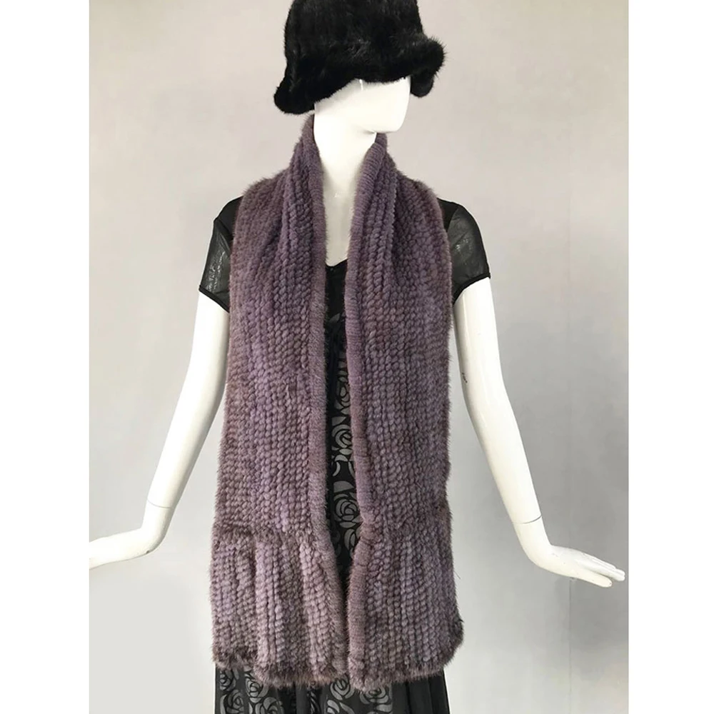 Новинка модная шаль из натурального меха норки хороший подарок шарф 100% зимний