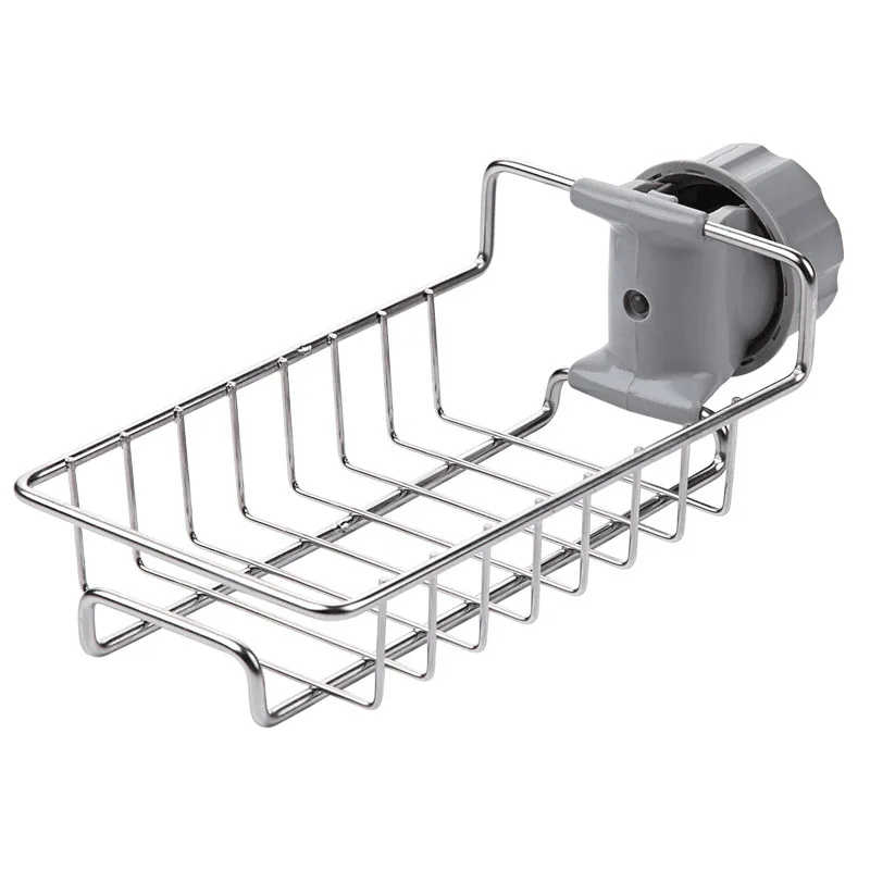 

Kitchen Faucet Shelf Stainless Steel Sink Sponge Dishwashing Towel Drain Rack Clip Dishcloth Storage Rack