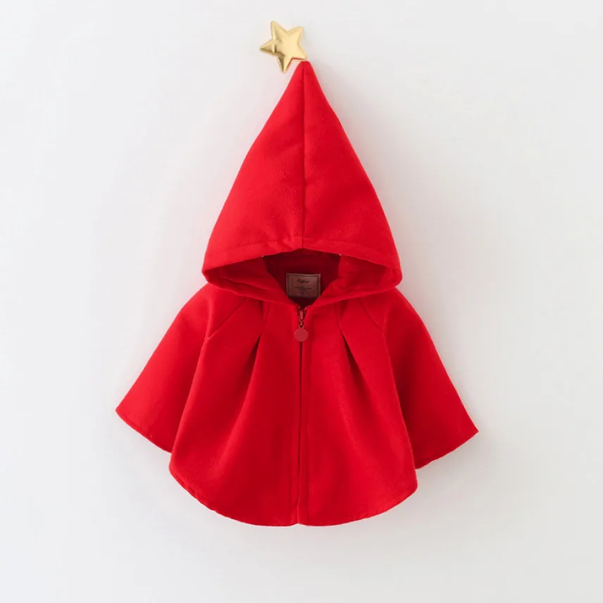 New Baby Girls Winter Coats Cute Christmas Red Cloak Jackets For Children Clothes Kids Toddler Type Jacket 18M-6T Gift | Детская одежда
