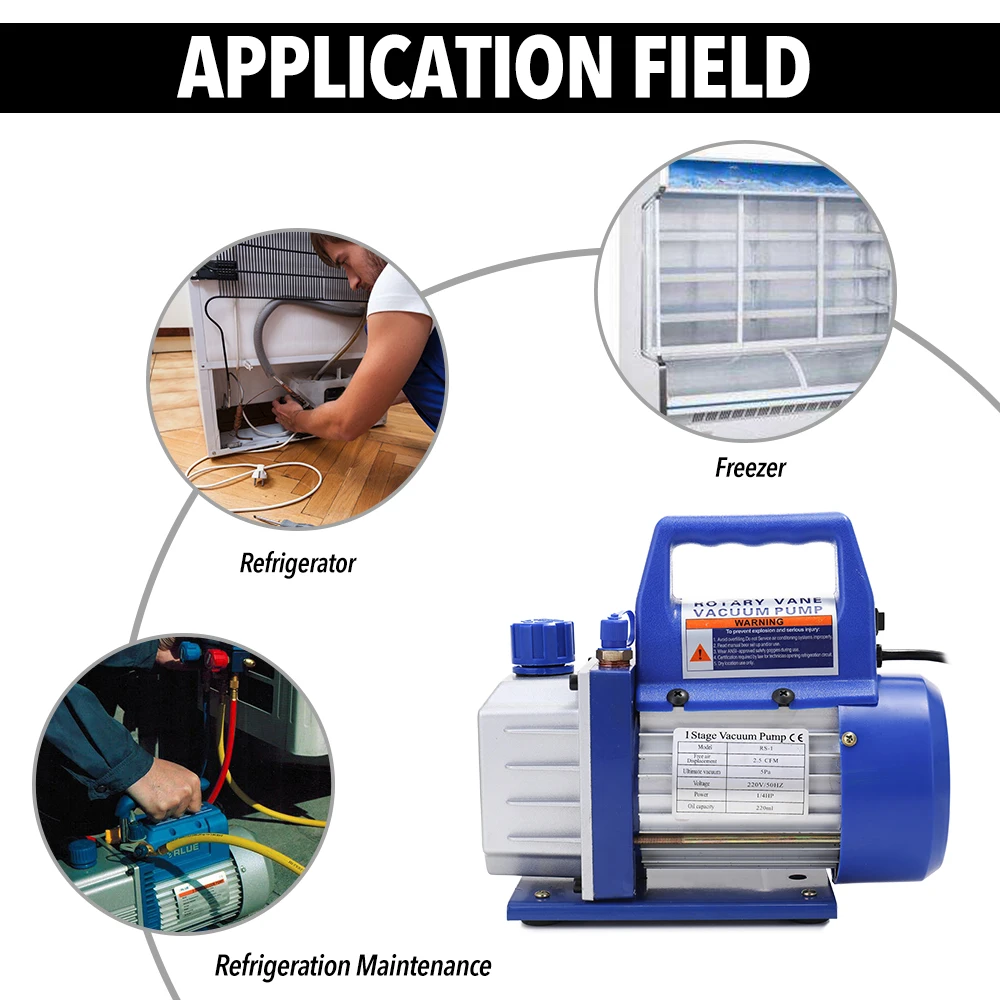 Алюминиевый Электрический одноступенчатый роторный вакуумный насос охлаждение