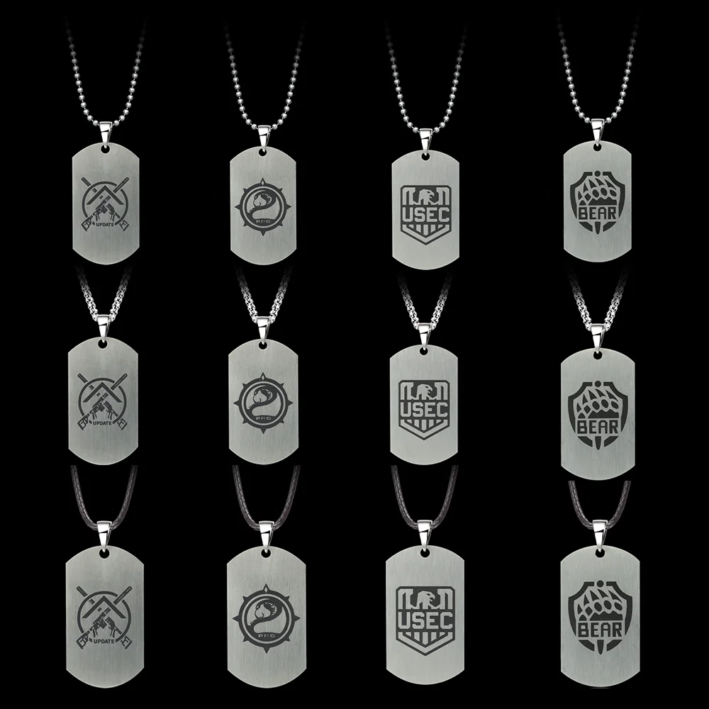 

Game Escape From Tarkov Necklace Alloy Stainless Steel Pendant Choker BEAR USEC Snake Shape For Men Gift Jewelry Souvenir