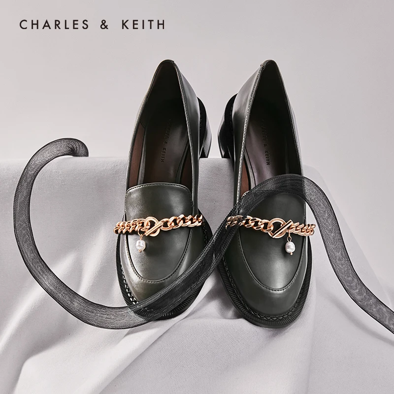 CHARLES＆KEITH Новинка на Осень 2020 CK1 70380801Женские туфли Мокасины с металлической цепью