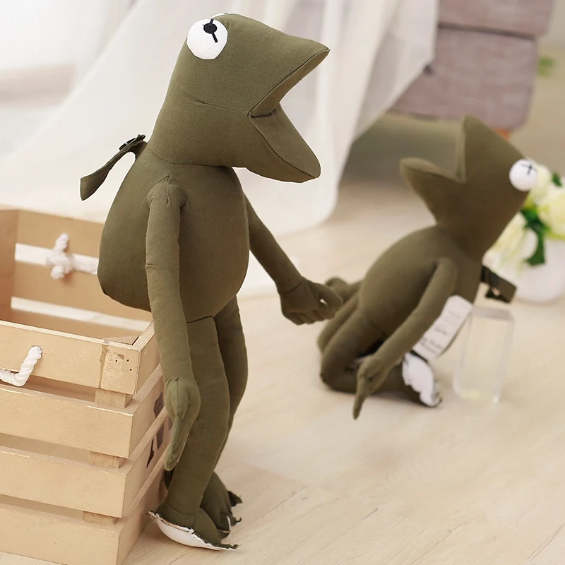 

New Retro Old Canvas Green Frog Doll Big Mouth Frog Prince Plush Toy Hipster Pendant Rag Child Holiday Gift