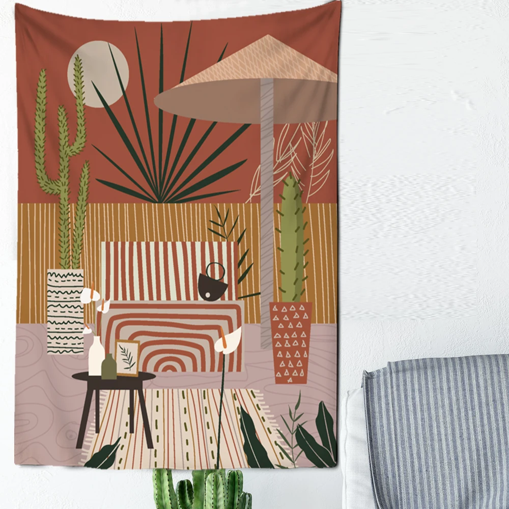 Богемная африканская девушка кошка настенная Картина на холсте скандинавский