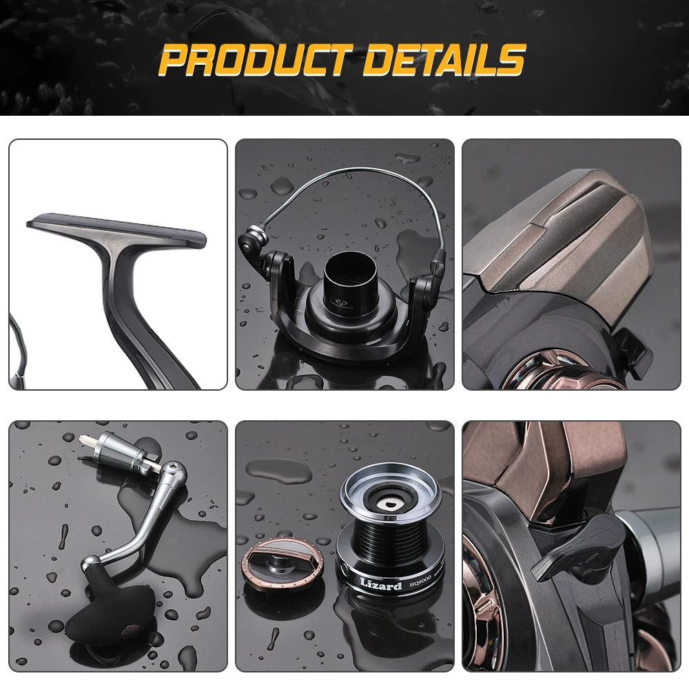 Ящерица спиннинговая Рыболовная катушка 13BB + 1 шарикоподшипники CNC Металл 3000 10000