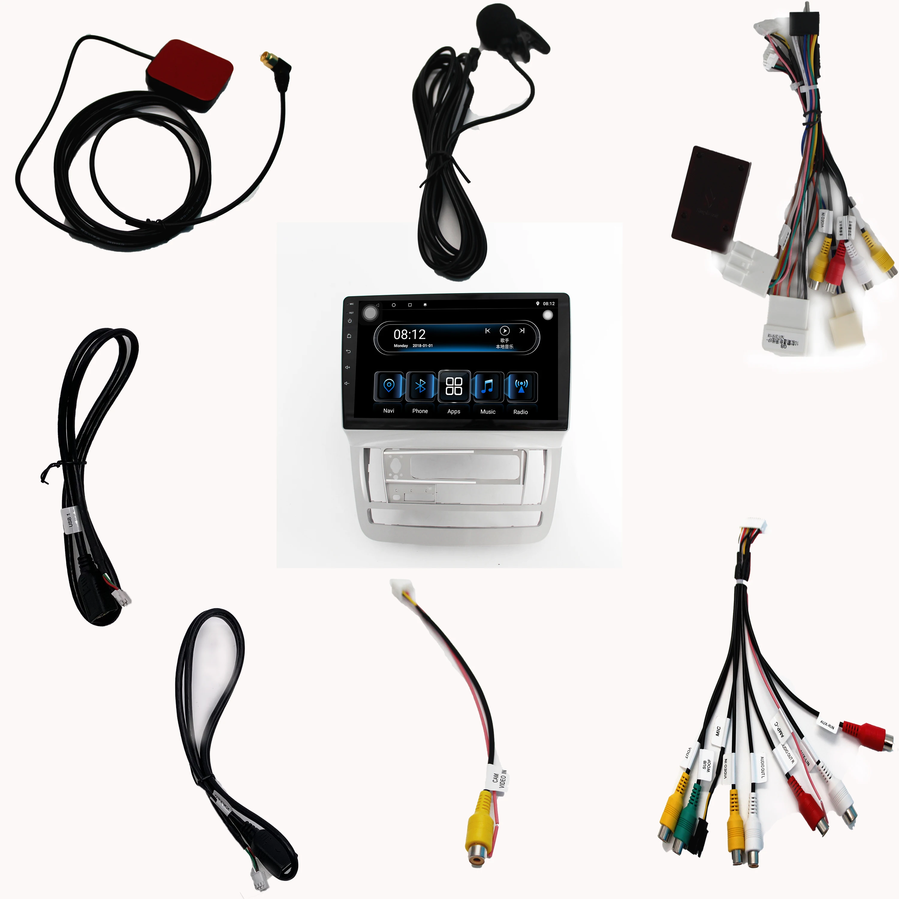 1din Android9.1 8 ядерный Ram4g Rom64 g автомобильный мультимедийный плеер для Toyota alphard с DSP