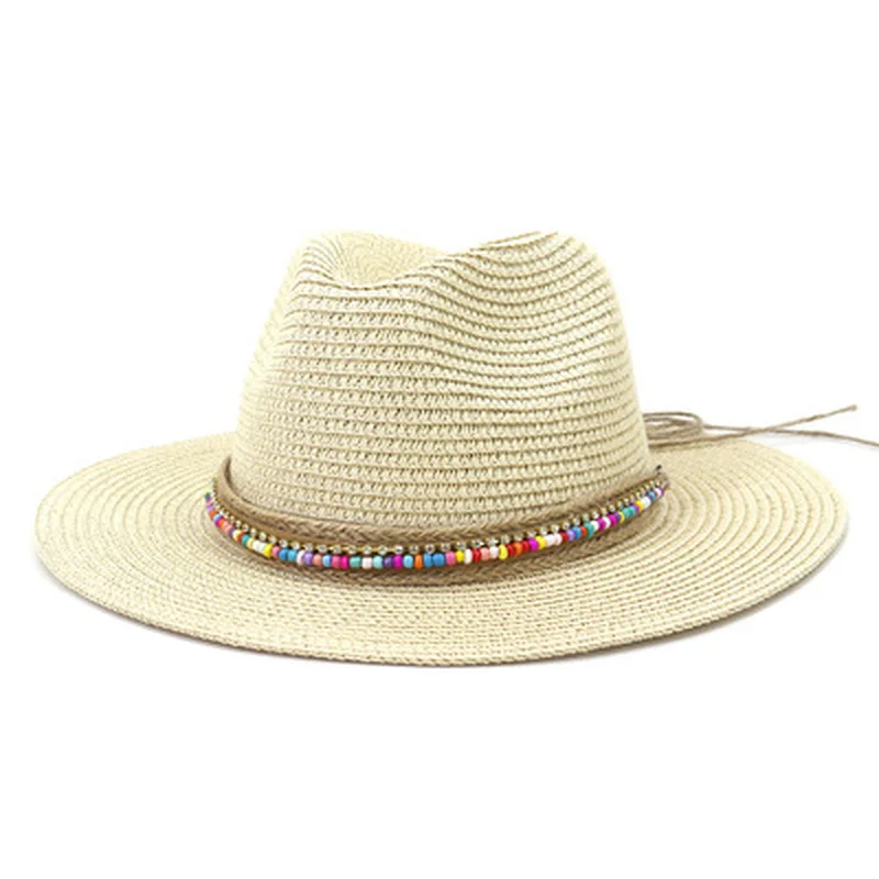 

summer women hats solid belt band western cowboy casual sun hats straw coffee khaki white black beach outdoor summer women hats