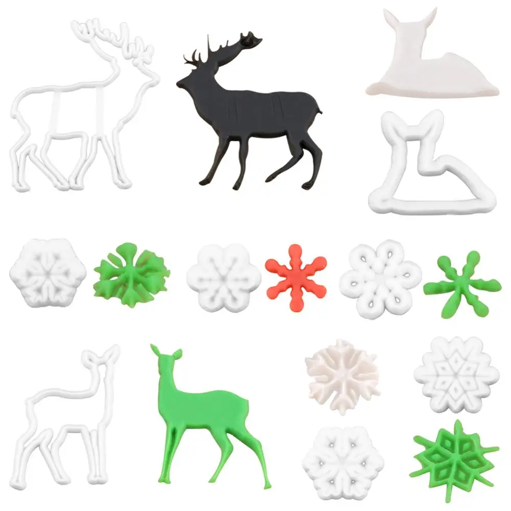 8 шт./компл. Рождественские Формы для выпечки снежинки лось олень рождественские