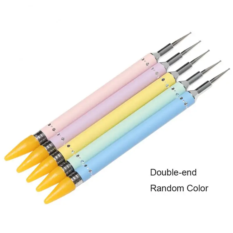 

1pcs Wax Dotting Pen Dual-ended Pencils Rhinestone Picker Nail Tools Steel Rhinestone Handle Nail Art Dotting Nail Art & Tools