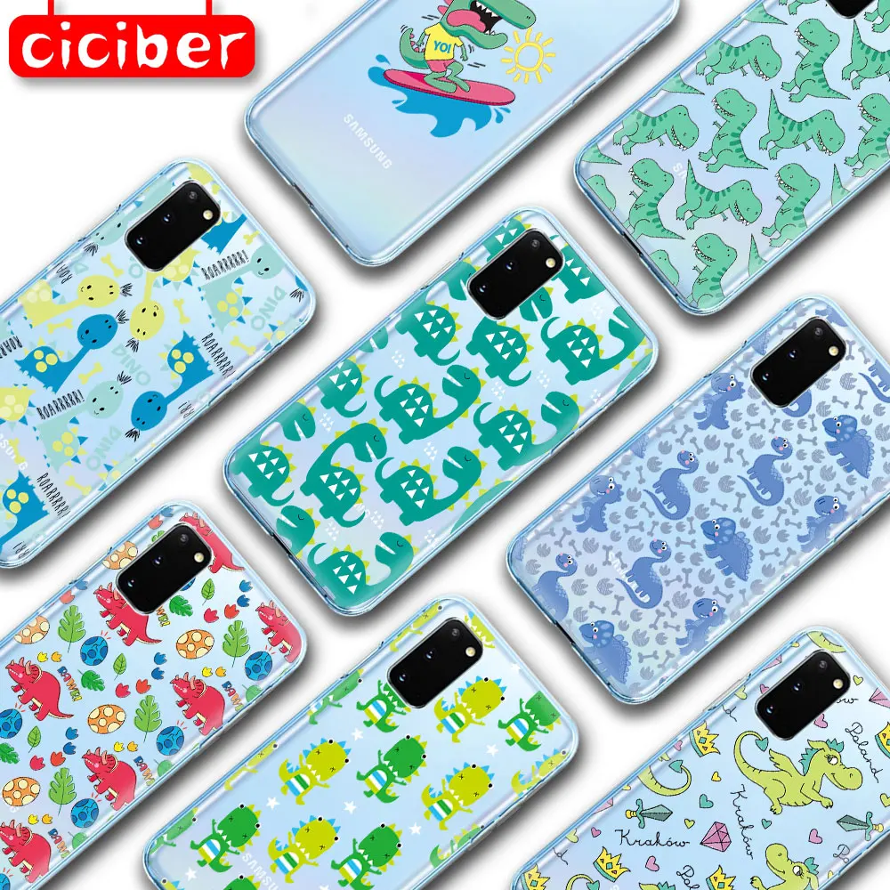 

Dinosaur Case for Samsung S21 S10 S9 S8 S20 Plus Ultra A51 A50 A71 A70 A21S A02S A72 A52 NOTE 20 10 9 Plus Soft TPU Phone Fundas