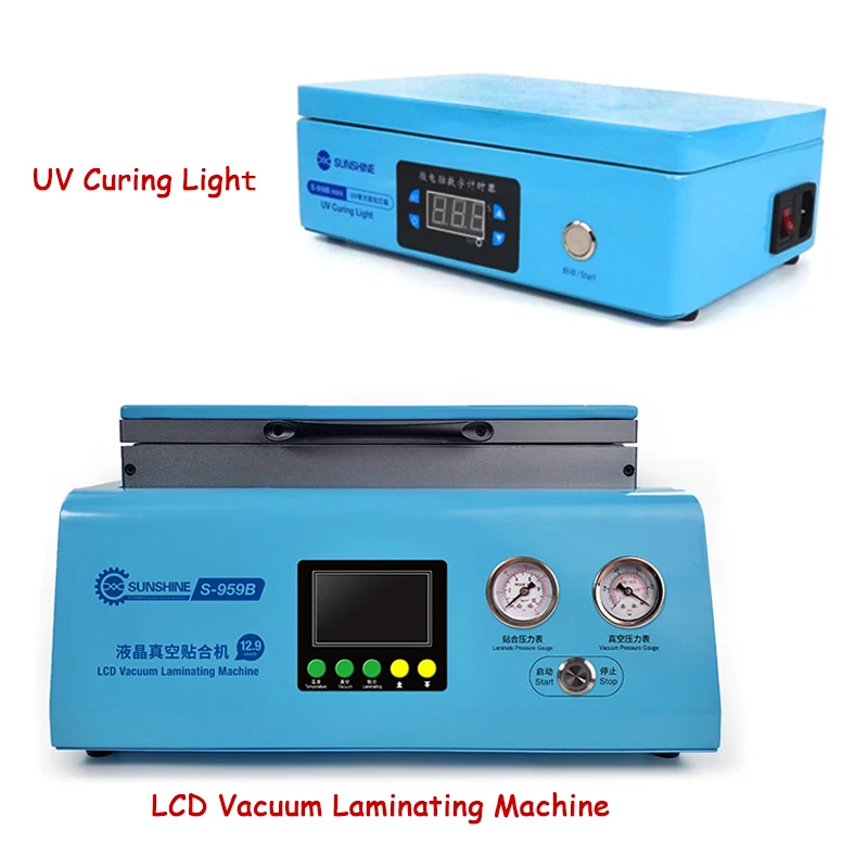 

S-959B/S-918B Mini LCD Screen Vacuum Laminating Machine & UV Curing Light Box For Phone Renovation and Laminated Screen Tools