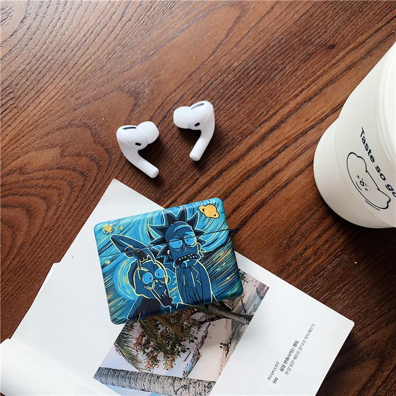 

kawaii Cartoon Rick and Morty AirPods 2/pro Case silica gel wireless Bluetooth headset smart cover Rick and Morty Case Airpods