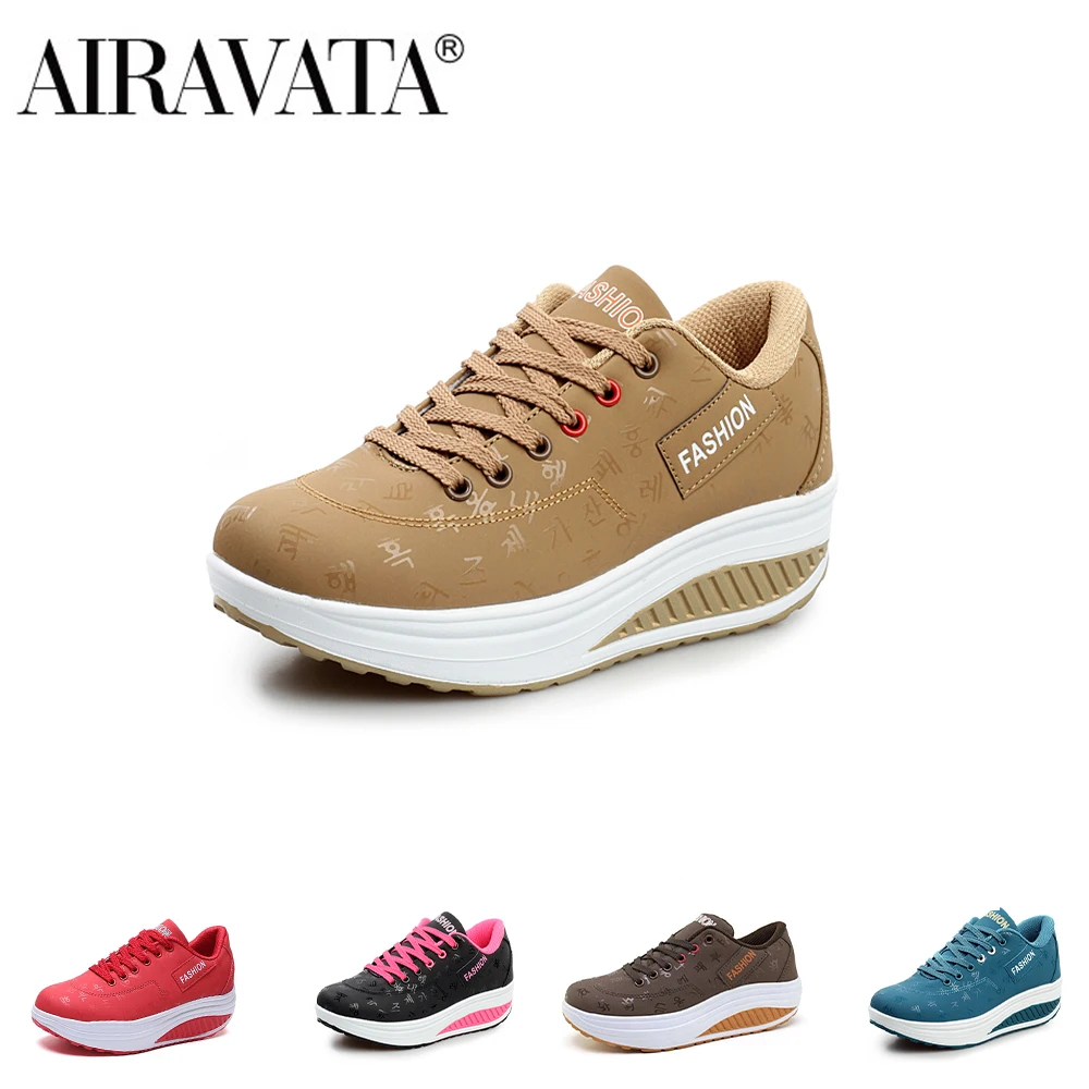 

Airavata Women's Rocking Shoes Leather Sneakers Thick Bottom Sports Waterproof Platform Sport Summer Casual Outdoor Shoes Female