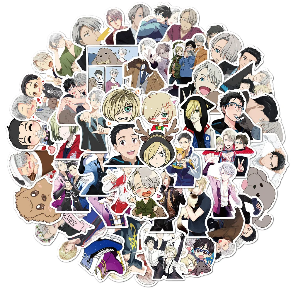 

10/30/50pcs Japanese Anime YURI!!! on ICE Stickers Flakes for Motorcycles Children's Toys Luggage Skateboards Computer Wholesale