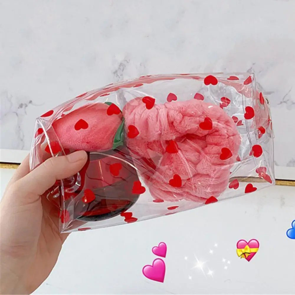 

Transparent PVC Women's Cosmetic Bag Fruit Printing Cosmetics Portable Toiletry Bag Ladies Travel Toiletries Storage makeup bag