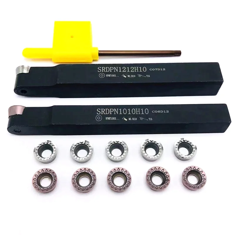 Держатель для токарного инструмента SRDPN SRDPN1010H10 SRDPN1212H10, сверлильный стержень, внешний держатель инструмента CNC RPMT10T3MO RPMW1003MO, карбидные вставки